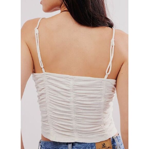 Free People White Cotton Belong Together Cropped Tank Medium NWOT - Picture 9 of 15